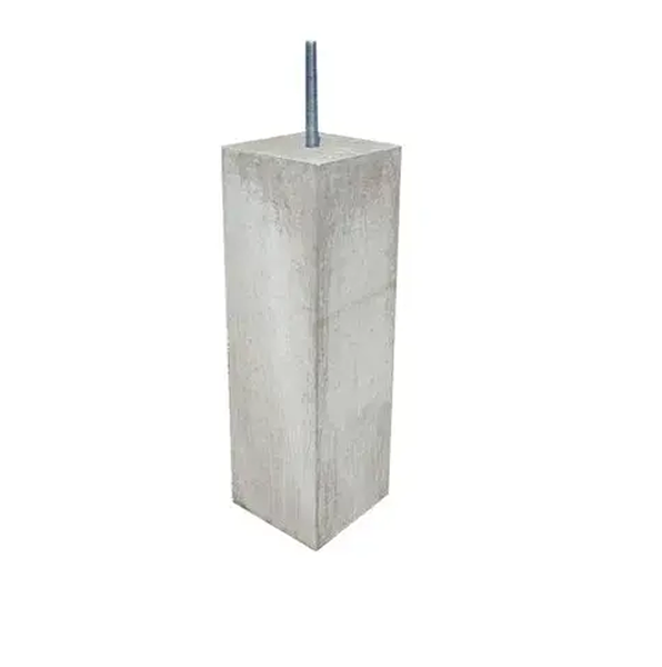 Betonfundament grau 15 x 15 cm | 50 cm hoch | inkl. Ausgleichsplatte