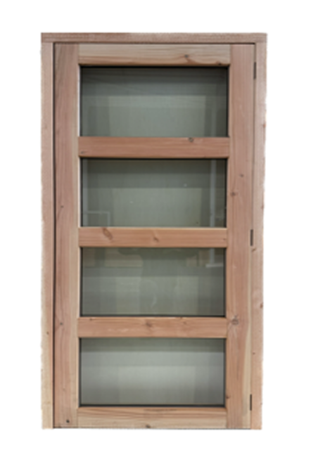 Douglas-Rahmen | mit 4-fach-Fenster | 1000 x 2174 mm | rechts öffnend
